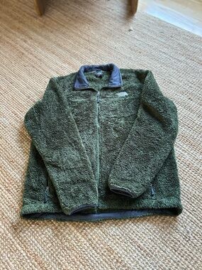 The North Face Olive Green Sherpa Zip-Up Jacket